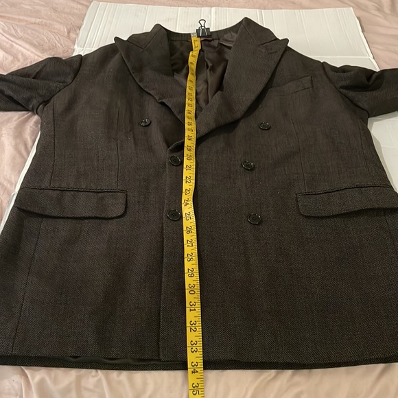 ♻️Ciero Athletic 100 Percent Pure Wool Brown Black Gray Men Blazer Jacket sz L46 - Picture 14 of 17